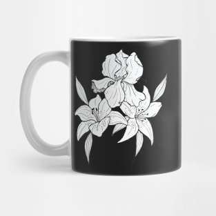 Iris and tiger lilies Mug